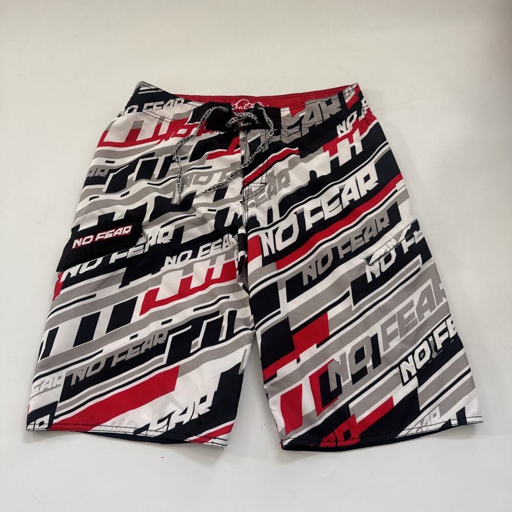 No Fear Swim Board Shorts Mens 34 All Over Print‎ Skater Y2K 90s